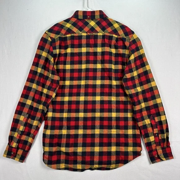 Fjallraven Ovik Skog Flannel Shirt Mens XL Red Yellow Plaid Check Button Up NWT